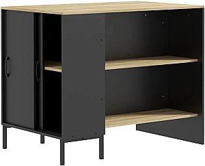 Masa HomCom 801-367V00BK 114x70x90cm Negru/Stejar (Bej)