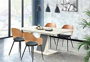 Masa Modern Slider 140/180x80x80 (Stejar Craft Alb/Gri Ardezie)
