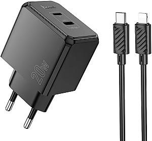 Зарядное устройство для телефона HOCO CS16A Wish PD20W (C+L) two-way charger set (C to iP) (EU)