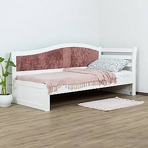 Детская кровать MobiCasa Rapunzel 90x200 (правый) Белый / Magic Velvet 2258 (Розово-Коричневый)