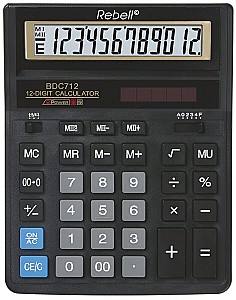 Калькулятор Rebell "888", 12 цифр, 155x205 мм, BDC712BK/GL, чёрный