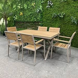 Set mobila de gradina VLM Polywood (Gray/Brown)