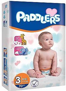 Памперсы для детей Paddlers Jumbo №3 Midi 4-9kg (70pcs)