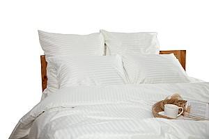 Albituri de pat TEP Stripe Satin 200x220 cm Pure White