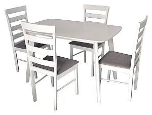 Set de masa si scaune Evelin Cooper White + 4 scaune Gloria White NV-10WP Grey