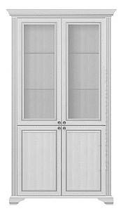 Dulap cu vitrina Yasen White 2D2W Pin Argintiu