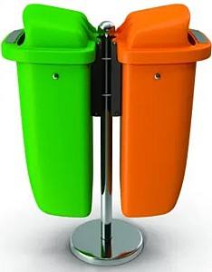 Мусорное ведро Hydro-S 2x50l Green/Orange (8001250)