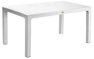 Masa de gradina Capissi Rattan 70x100 Alb