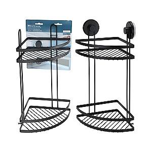 Полка для ванных комнат VLM 2 уровня на присосках Bathroom 25X18X37 см