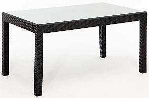 Masa de gradina Modalife Rattan Lux Large cu sticla Antracite