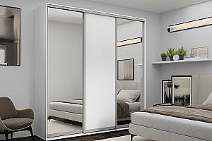 Dulap-cupe Nex Home 2 Oglinda + 1 PAL Alb 240x60x240 cm