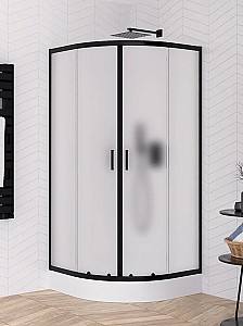 Душевая кабина New Trendy Suvia Black 80x80x206 ZS-0017 (с ванной)