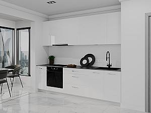 Set mobila bucatarie Bayro Spring 2.6 m White Gloss