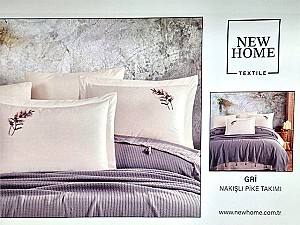 Albituri de pat Newhome NH Pike L.Grey cu broderie