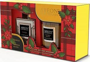 Ароматизатор воздуха Areon Home Perfume Sticks 150ml + Свеча (Vanilla Black)
