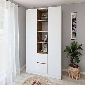 Dulap Smartex N14 120 cm Alb / Stejar Închis