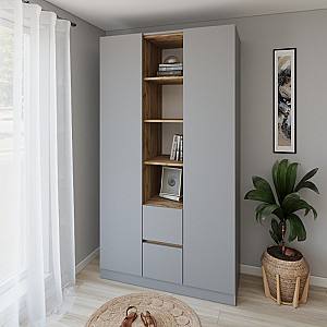 Dulap Smartex N14 140 cm Grafit / Stejar Închis