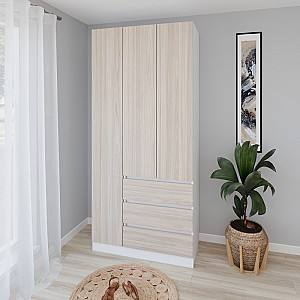 Dulap Smartex N15 100 cm Alb / Stejar Deschis