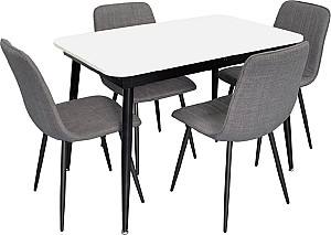 Набор стол и стулья Evelin DT 531R B + 4 стула YTC-078 B / BJORN-13 (Grey)