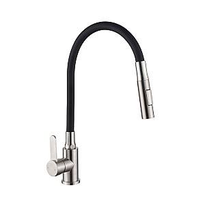 Baterie pentru lavoar Invena Dalis Inox/Black