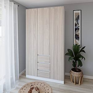 Dulap Smartex N16 140 cm Alb / Stejar Deschis