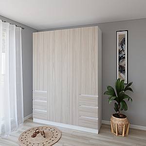 Dulap Smartex N17 160 cm Alb / Stejar Deschis
