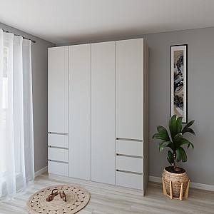 Dulap Smartex N17 160 cm Stejar Deschis / Cașmir