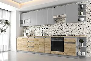 Set mobila bucatarie ML Mobila Monterrey Nr.1 3.45 m Gri / Stejar Kraft Gri