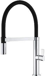 Robinet bucatarie Helika 7043-001 Chrome+black silicone hose
