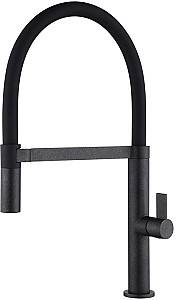 Robinet bucatarie Helika 7043-601B Black metallic+black silicone hose