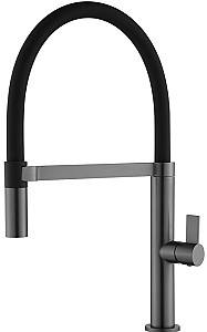 Robinet bucatarie Helika 7043-T Graphite+black silicon hose