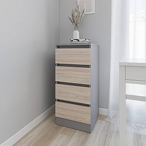 Comoda Smartex T1 40 cm Grafit / Stejar Deschis