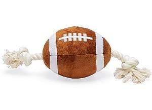 Jucarie pentru caine Beeztees Rugby Ball with Rope (626966)