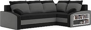 Угловой диван Magnifico Meble Grande Right Shelf Bonell Mikrofaza 15/Mikrofaza 27 Right Черный/Серый