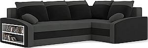 Угловой диван Magnifico Meble Grande Left Shelf Bonell Mikrofaza 27/Mikrofaza 15 Right Серый/Черный