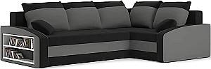 Угловой диван Magnifico Meble Grande Left Shelf Bonell Mikrofaza 15/Mikrofaza 27 Right Черный/Серый