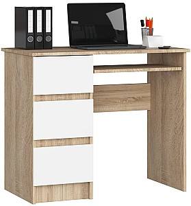Masa pentru calculator Akord A-6 90cm Left Stejar Sonoma (Bej)/Alb