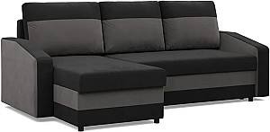 Угловой диван Magnifico Meble Orion LL Bonell Mikrofaza 15/Mikrofaza 27 Left Черный/Серый