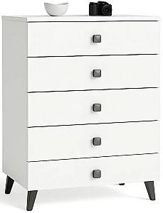 Комод Akord Mobi 60cm 5SZ Белый/Черный