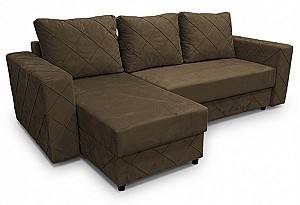 Угловой диван Aurus Cristal 255x150 см (tick-tac) Коричневый