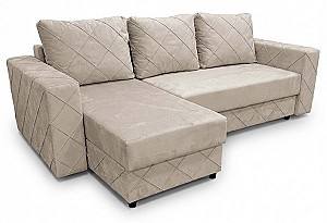 Угловой диван Aurus Cristal 255x150 см (tick-tac) Бежевый