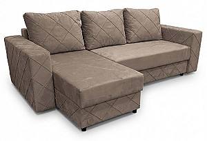 Угловой диван Aurus Cristal 255x150 см (tick-tac) Светло Коричневый