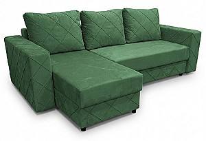Угловой диван Aurus Cristal 255x150 см (tick-tac) Зеленый