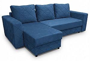 Угловой диван Aurus Cristal 255x150 см (tick-tac) Синий