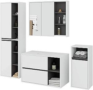 Set de mobila de baie Akord Vami cu orificii Alb/Grafit