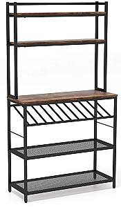Etajera Costway KC53460CF Rustic Brown/Black