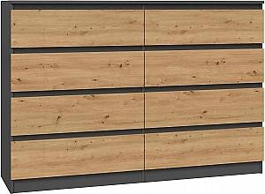 Comoda TopEshop Malwa M8 140 Antracit (Gri)/Stejar Artisan (Maro)