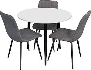 Набор стол и стулья Evelin DT 404-3B + 3 стула YTC-078 B / BJORN-13 (Grey)