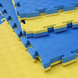 Saltea sportivă VLM Puzzle 1x1 m Blue/Yellow