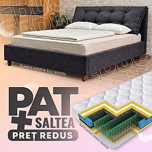 Pat Queens Adaline Eco 160x200 + Saltea Salt Confort Clasic 160x200